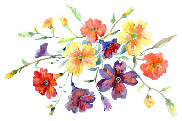 Bouquet Flower Boom Watercolor Png Illustrations