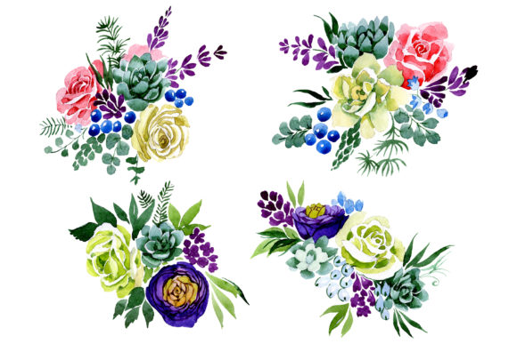 Bouquet Karelia Watercolor Illustrations