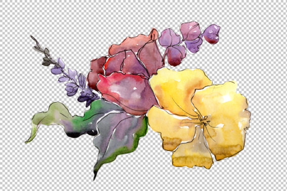 Bouquet of Flowers Rebecca Watercolor Illustrations